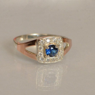 Срібна каблучка  зі вставками з золота