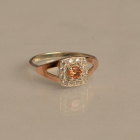 Срібна каблучка  зі вставками з золота