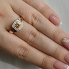 Срібна каблучка  зі вставками з золота