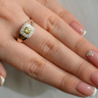 Срібна каблучка  зі вставками з золота