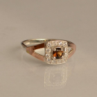 Срібна каблучка  зі вставками з золота