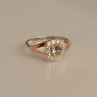 Срібна каблучка  зі вставками з золота