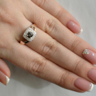 Срібна каблучка  зі вставками з золота