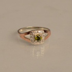 Срібна каблучка  зі вставками з золота