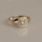 Срібна каблучка  зі вставками з золота