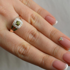 Срібна каблучка  зі вставками з золота