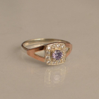 Срібна каблучка  зі вставками з золота