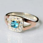 Срібна каблучка  зі вставками з золота