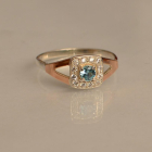 Срібна каблучка  зі вставками з золота