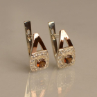 Срібні сережки з пластинами із золота