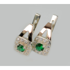 Срібні сережки з пластинами із золота