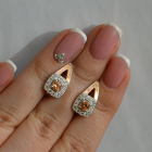 Срібні сережки з пластинами із золота