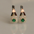 Срібні сережки з пластинами із золота