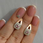 Срібні сережки з пластинами із золота