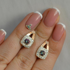 Срібні сережки з пластинами із золота