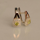 Срібні сережки з пластинами із золота