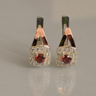 Срібні сережки з пластинами із золота