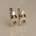 Срібні сережки з пластинами із золота