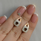 Срібні сережки з пластинами із золота