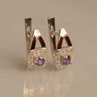 Срібні сережки з пластинами із золота