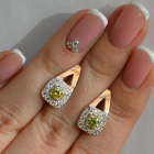 Срібні сережки з пластинами із золота