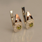 Срібні сережки з пластинами із золота