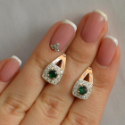 Срібні сережки з пластинами із золота