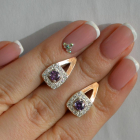 Срібні сережки з пластинами із золота