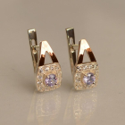 Срібні сережки з пластинами із золота