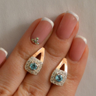 Срібні сережки з пластинами із золота