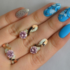 Срібний комплект з золотими накладками