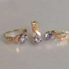 Срібний комплект з золотими накладками