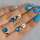 Срібний комплект з золотими накладками