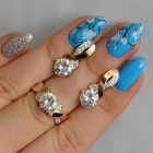 Срібний комплект з золотими накладками