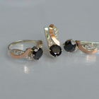 Срібний комплект з золотими накладками