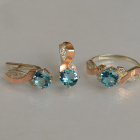 Срібний комплект з золотими накладками