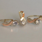 Срібний комплект з золотими накладками