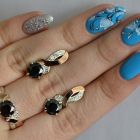 Срібний комплект з золотими накладками