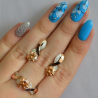 Срібний комплект з золотими накладками