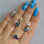 Срібний комплект з золотими накладками