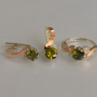 Срібний комплект з золотими накладками