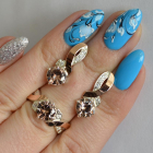 Срібний комплект з золотими накладками