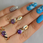 Срібний комплект з золотими накладками