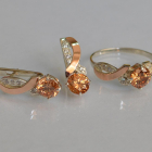 Срібний комплект з золотими накладками