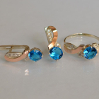 Срібний комплект з золотими накладками