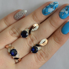 Срібний комплект з золотими накладками