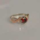 Срібна каблучка  с напайками из золота