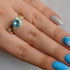 Срібна каблучка  с напайками из золота