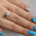 Срібна каблучка  с напайками из золота