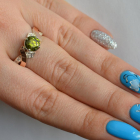 Срібна каблучка  с напайками из золота